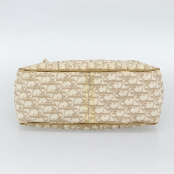 Christian Dior Trotter Canvas Romantic Chain Shoulder Bag PVC Ivory Auth 190613
