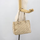Christian Dior Trotter Canvas Romantic Chain Shoulder Bag PVC Ivory Auth 190613-24