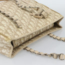 Christian Dior Trotter Canvas Romantic Chain Shoulder Bag PVC Ivory Auth 190613-6