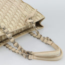 Christian Dior Trotter Canvas Romantic Chain Shoulder Bag PVC Ivory Auth 190613-7
