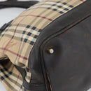 BURBERRY Nova Check Tote Bag PVC 2way Beige Gold Auth 190614-16