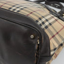BURBERRY Nova Check Tote Bag PVC 2way Beige Gold Auth 190614-17