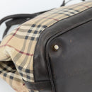 BURBERRY Nova Check Tote Bag PVC 2way Beige Gold Auth 190614-18