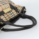 BURBERRY Nova Check Tote Bag PVC 2way Beige Gold Auth 190614-7