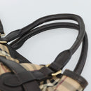 BURBERRY Nova Check Tote Bag PVC 2way Beige Gold Auth 190614-8