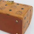 MCM Vicetos Logogram Vanity Hand Bag PVC Leather Brown Gold Auth 190615A-9