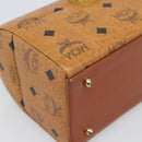 MCM Vicetos Logogram Vanity Hand Bag PVC Leather Brown Gold Auth 190615A-14
