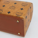 MCM Vicetos Logogram Vanity Hand Bag PVC Leather Brown Gold Auth 190615A-15