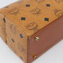MCM Vicetos Logogram Vanity Hand Bag PVC Leather Brown Gold Auth 190615A-16