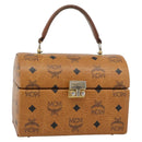 MCM Vicetos Logogram Vanity Hand Bag PVC Leather Brown Gold Auth 190615A-1