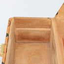 MCM Vicetos Logogram Vanity Hand Bag PVC Leather Brown Gold Auth 190615A-20