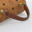 MCM Vicetos Logogram Vanity Hand Bag PVC Leather Brown Gold Auth 190615A-7