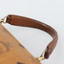 MCM Vicetos Logogram Vanity Hand Bag PVC Leather Brown Gold Auth 190615A-8