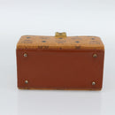 MCM Vicetos Logogram Vanity Hand Bag PVC Leather Brown Gold Auth 190615A-5