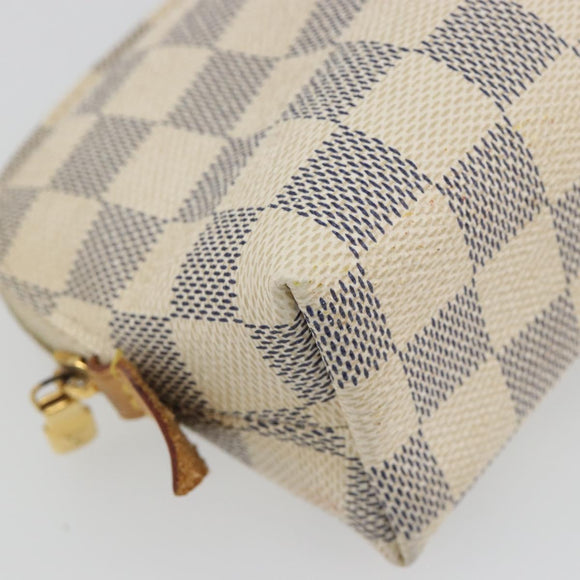 LOUIS VUITTON Damier Azur Pochette Cosmetic PM Pouch N60024 LV Auth 190617