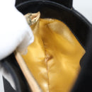 Salvatore Ferragamo Hand Bag Satin Black Gold Auth 190618-19