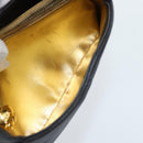 Salvatore Ferragamo Hand Bag Satin Black Gold Auth 190618-11