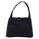 Salvatore Ferragamo Hand Bag Satin Black Gold Auth 190618-2
