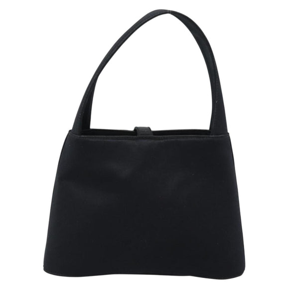 Salvatore Ferragamo Hand Bag Satin Black Gold Auth 190618