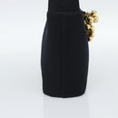 Salvatore Ferragamo Hand Bag Satin Black Gold Auth 190618-3