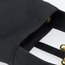 Salvatore Ferragamo Hand Bag Satin Black Gold Auth 190618-6