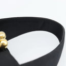 Salvatore Ferragamo Hand Bag Satin Black Gold Auth 190618-8