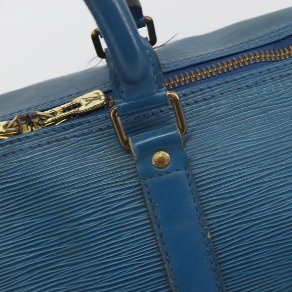 LOUIS VUITTON Epi Keepall 45 Boston Bag Blue M42975 LV Auth 190619