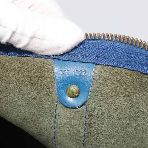 LOUIS VUITTON Epi Keepall 45 Boston Bag Blue M42975 LV Auth 190619