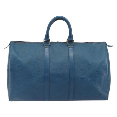 LOUIS VUITTON Epi Keepall 45 Boston Bag Blue M42975 LV Auth 190619 - 0