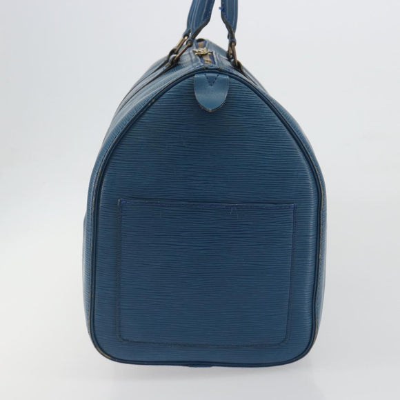 LOUIS VUITTON Epi Keepall 45 Boston Bag Blue M42975 LV Auth 190619
