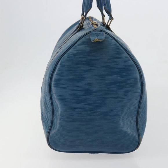 LOUIS VUITTON Epi Keepall 45 Boston Bag Blue M42975 LV Auth 190619