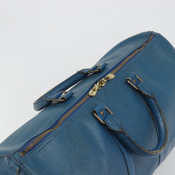 LOUIS VUITTON Epi Keepall 45 Boston Bag Blue M42975 LV Auth 190619