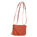 BOTTEGA VENETA Mount Chain Shoulder Bag Leather 2way Orange Gold Auth 190620V-1