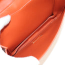 BOTTEGA VENETA Mount Chain Shoulder Bag Leather 2way Orange Gold Auth 190620V-10