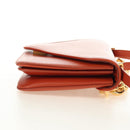 BOTTEGA VENETA Mount Chain Shoulder Bag Leather 2way Orange Gold Auth 190620V-4