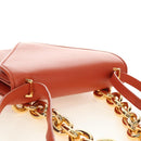 BOTTEGA VENETA Mount Chain Shoulder Bag Leather 2way Orange Gold Auth 190620V-6