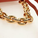 BOTTEGA VENETA Mount Chain Shoulder Bag Leather 2way Orange Gold Auth 190620V-7