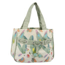 CHANEL Tote Bag Canvas Green Silver CC Auth 190622A-1