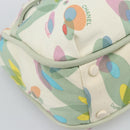 CHANEL Tote Bag Canvas Green Silver CC Auth 190622A-12