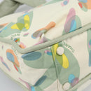 CHANEL Tote Bag Canvas Green Silver CC Auth 190622A-14