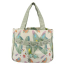 CHANEL Tote Bag Canvas Green Silver CC Auth 190622A-2