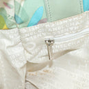 CHANEL Tote Bag Canvas Green Silver CC Auth 190622A-20