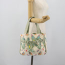 CHANEL Tote Bag Canvas Green Silver CC Auth 190622A-25