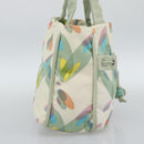 CHANEL Tote Bag Canvas Green Silver CC Auth 190622A-4