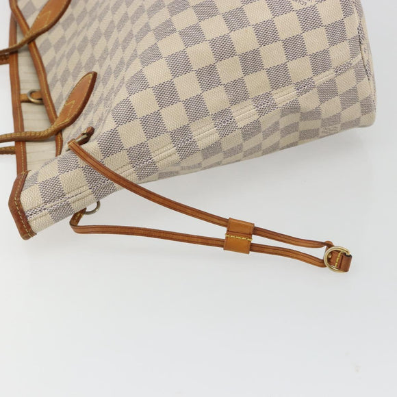 LOUIS VUITTON Damier Azur Neverfull MM Tote Bag N41605 LV Auth 190624