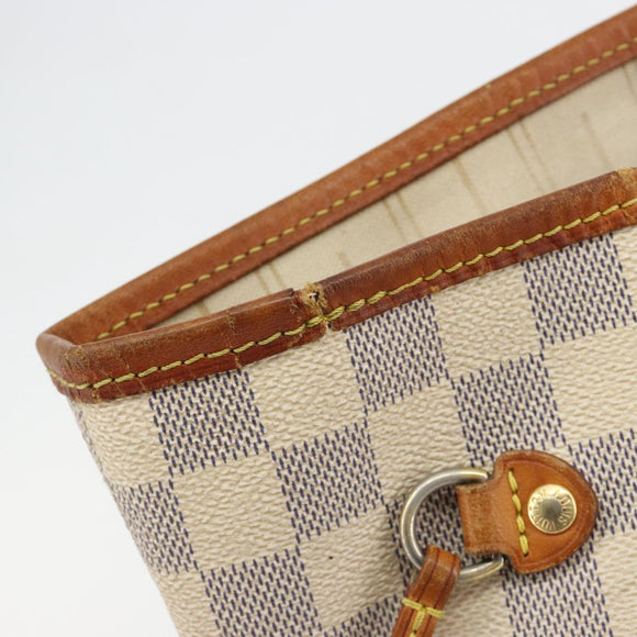 LOUIS VUITTON Damier Azur Neverfull MM Tote Bag N41605 LV Auth 190624
