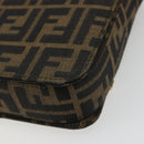 FENDI Zucca Canvas Shoulder Bag Black Brown Auth 190627SAV-12