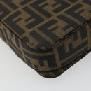 FENDI Zucca Canvas Shoulder Bag Black Brown Auth 190627SAV-13