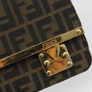 FENDI Zucca Canvas Shoulder Bag Black Brown Auth 190627SAV-15