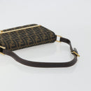 FENDI Zucca Canvas Shoulder Bag Black Brown Auth 190627SAV-7